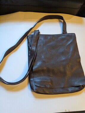 Studio 130 Dark Brown Leather Crossbody Bag Flap Messenger Made in Japan